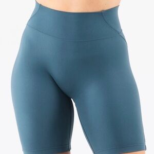 Alphalete Blue Bike Shorts High-Waisted Seamless